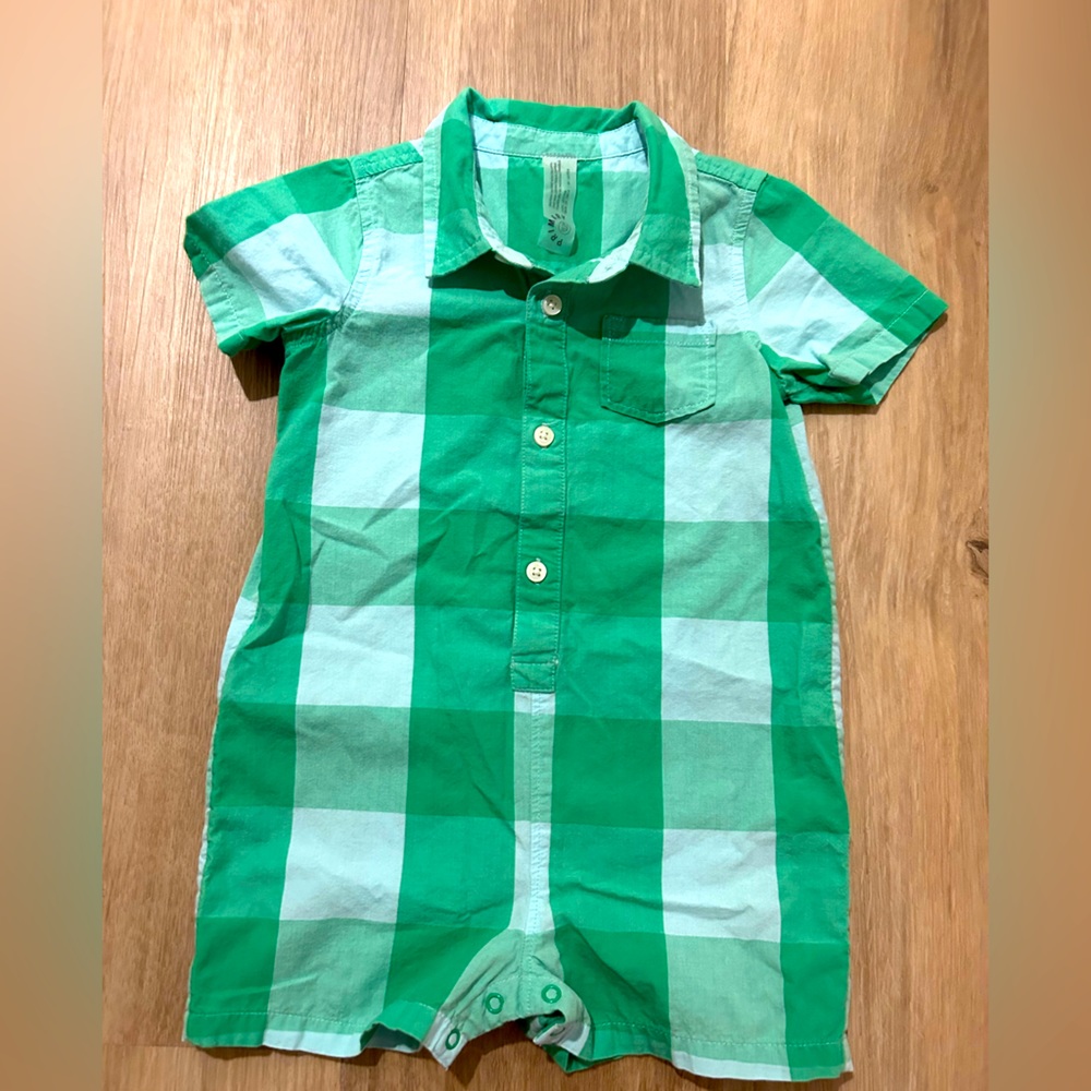 Plaid collar Onsie - 18-24mo